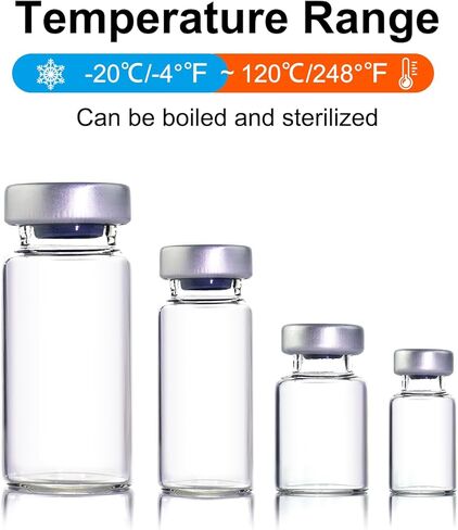 10 Pack 2ml Sealed Sample Vials, Transparent Glass Vials with Self Healing Injection Port (10, 2ML) in Saudi Arabia