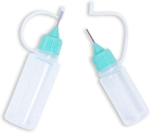 Craftelier - Kit of 2 Precision Tip Bottles with Metal Applicator and Shut-off Nozzle | Needle Dropper Bottles for Applying Adhesives or Paints - 2 Sizes (8 and 9 cm) in Saudi Arabia