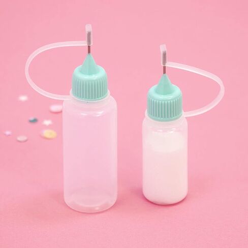 Craftelier - Kit of 2 Precision Tip Bottles with Metal Applicator and Shut-off Nozzle | Needle Dropper Bottles for Applying Adhesives or Paints - 2 Sizes (8 and 9 cm) in Saudi Arabia