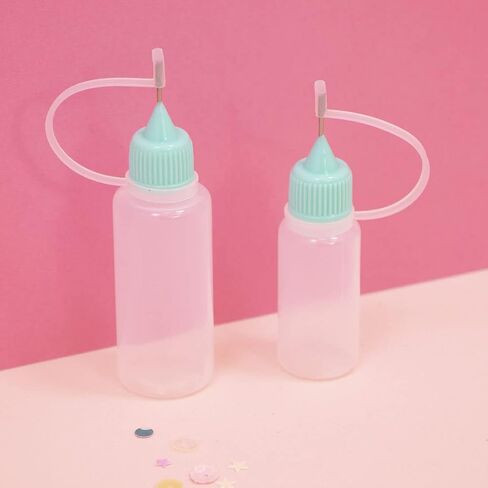 Craftelier - Kit of 2 Precision Tip Bottles with Metal Applicator and Shut-off Nozzle | Needle Dropper Bottles for Applying Adhesives or Paints - 2 Sizes (8 and 9 cm) in Saudi Arabia