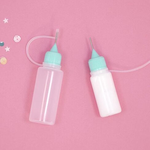 Craftelier - Kit of 2 Precision Tip Bottles with Metal Applicator and Shut-off Nozzle | Needle Dropper Bottles for Applying Adhesives or Paints - 2 Sizes (8 and 9 cm) in Saudi Arabia