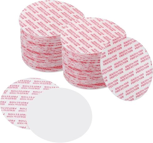 PATIKIL 45mm/1.8inch Foam Lid Liner, 200Pcs PS Foam Resistant Tamper Pressure Sensitive Seal for Bottle Cap Liners Seals, White Red in Kuwait