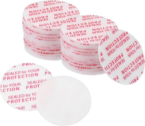 PATIKIL 18mm/0.7inch Foam Lid Liner, 300Pcs PS Foam Resistant Tamper Pressure Sensitive Seal for Bottle Cap Liners Seals, White Red in Saudi Arabia