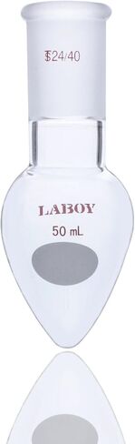 قارورة زجاجية ثقيلة على شكل كمثرى بسعة مشتركة 24/40 بسعة 50 مل من الأواني الزجاجية للمختبر 3 قطع in Kuwait