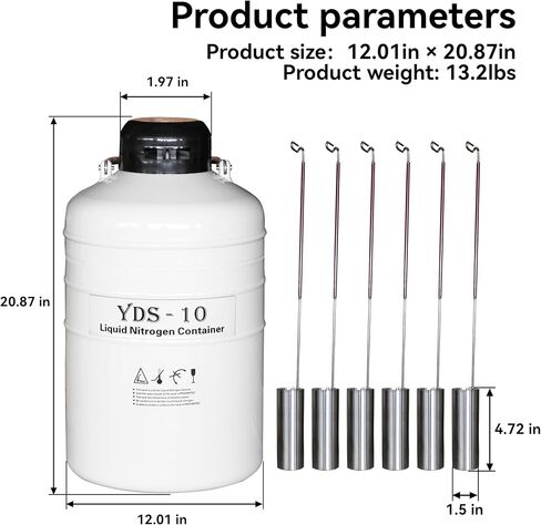 HFS(R) حاوية مبردة من سبائك الألومنيوم خزان Ln2 السائل للنيتروجين مع 6 علب حقيبة حمل/غطاء حماية (3 لتر) in Kuwait