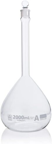 Volumetric Flask, Globe Glass, 1000mL, Class A, to Contain (TC), 3.3 Borosilicate Glass, ASTM E288, 1/Box in Kuwait