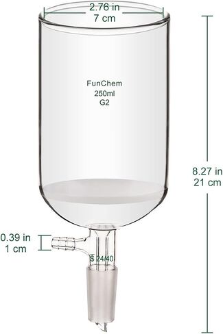 Buchner Filtering Funnel with Medium Frit (G2), I.D. 76 mm, 80 mm Depth, with 24/40 Standard Taper Inner Joint and Vacuum Serrated Tubulation, 250 mL in Saudi Arabia