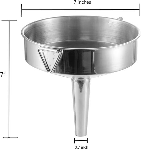7 inch Stainless Steel Funnel with 120 Mesh Welded Filter Screen for Transferring Liquid, Oil, Powder, Resin in Saudi Arabia