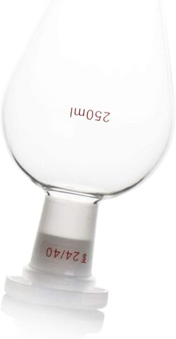 قمع فصل مخروطي الشكل من زجاج البورسليكات من Autoark سعة 250 مل مع وصلة 24/40 ومحبس PTFE، AIS-001 in Kuwait