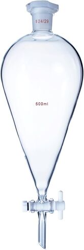 قمع فصل مخروطي من زجاج البورسليكات مع وصلات 24/29 ومحبس PTFE (500 مل) in Kuwait