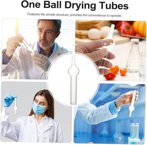 5 قطع من معدات التجربة، أنابيب تجفيف زجاجية لتعليم أنبوب تجفيف زجاج البورسليكات، أنبوب تجفيف هواء الكيمياء، أنابيب تجفيف زجاجية أحادية الكرة، أنبوب تجفيف زجاجي in Kuwait