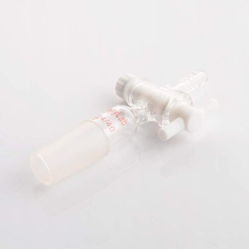 StonyLab Vacuum Flow Control Adapter with PTFE Stopcock, 14/20 Joint and Straight Hose Connection for Lab Supply in Saudi Arabia