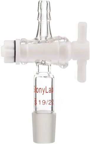 StonyLab Vacuum Flow Control Adapter with PTFE Stopcock, 14/20 Joint and Straight Hose Connection for Lab Supply in Saudi Arabia
