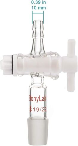 StonyLab Vacuum Flow Control Adapter with PTFE Stopcock, 14/20 Joint and Straight Hose Connection for Lab Supply in Saudi Arabia