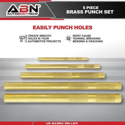 ABN Brass Punch Set - 2 Piece Brass Drift Pin Punch Set - Mechanic’s Non-Marring Chisel Punches for Vehicles in Saudi Arabia