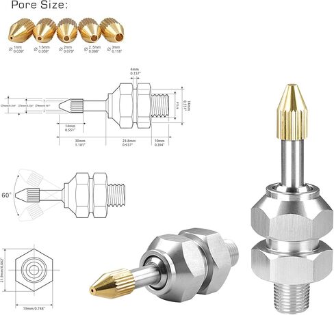2 Set 1/8" PT 304 Stainless Steel Coolant Nozzles for CNC Vertical Lathe Cutting Nozzle, 360 ° Steering High-Pressure Cutting Oil Cooling Extension Nozzle Air Blow Nozzles in Saudi Arabia
