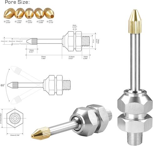 2 Set 1/8" PT 304 Stainless Steel Coolant Nozzles for CNC Vertical Lathe Cutting Nozzle, 360 ° Steering High-Pressure Cutting Oil Cooling Extension Nozzle Air Blow Nozzles in Saudi Arabia