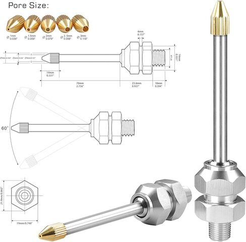 2 Set 1/8" PT 304 Stainless Steel Coolant Nozzles for CNC Vertical Lathe Cutting Nozzle, 360 ° Steering High-Pressure Cutting Oil Cooling Extension Nozzle Air Blow Nozzles in Saudi Arabia