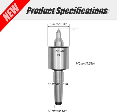 MT2 Live Center 2MT 60 Degree Morse Taper 2 Live Center 220 LB Load Capacity Precision 0.000197'' CNC Long Spindle Lathe Tool in Saudi Arabia
