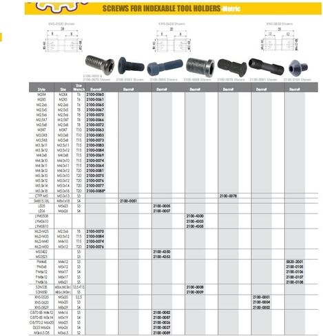 HHIP 2100-0001 XNS-0520 نمط المشبك المسمار لحامل أداة قابلة للفهرسة in Saudi Arabia