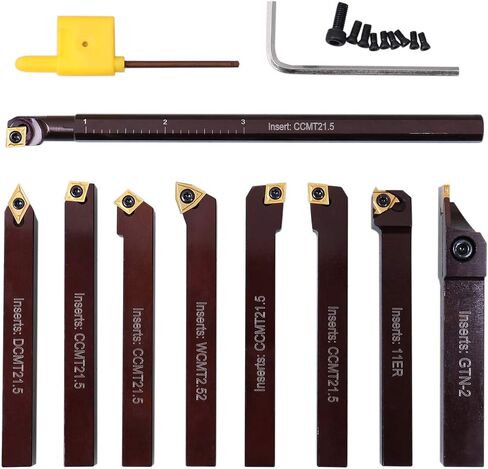 Accusize Industrial Tools 3/8" 9 قطعة/مجموعة، أدوات تحويل كربيد قابلة للفهرسة وقضيب مملة، 2988-0038 in Saudi Arabia