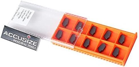 Accusize Industrial Tools Gtn-3 PVD Coated Self-Lock Carbide Cut-Off Inserts, 0 Deg, Cutting Stainless Steel, 10 Piece Set, 2403-6004x10 in Saudi Arabia