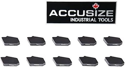 Accusize Industrial Tools Gtn-3 PVD Coated Self-Lock Carbide Cut-Off Inserts, 0 Deg, Cutting Stainless Steel, 10 Piece Set, 2403-6004x10 in Saudi Arabia