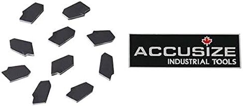 Accusize Industrial Tools Gtn-3 PVD Coated Self-Lock Carbide Cut-Off Inserts, 0 Deg, Cutting Stainless Steel, 10 Piece Set, 2403-6004x10 in Saudi Arabia