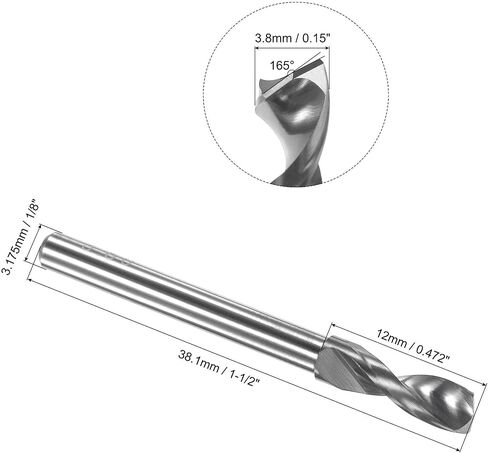 uxcell PCB Drill Bits 4mm Tungsten Carbide Spiral Flute Jewelry CNC Engraving Print Circuit Board Micro Drill Bits 1/8" Shank in Saudi Arabia