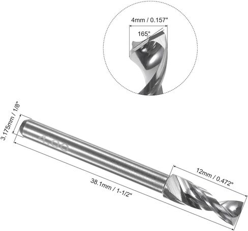 uxcell PCB Drill Bits 4mm Tungsten Carbide Spiral Flute Jewelry CNC Engraving Print Circuit Board Micro Drill Bits 1/8" Shank in Saudi Arabia