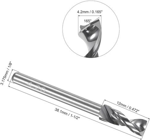 uxcell PCB Drill Bits 4mm Tungsten Carbide Spiral Flute Jewelry CNC Engraving Print Circuit Board Micro Drill Bits 1/8" Shank in Saudi Arabia