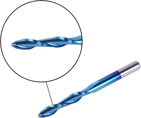 SainSmart Genmitsu 10Pcs Nano Blue Coat Flat Nose End Mill CNC Router Bits, 1/8" Shank Spiral Upcut 2 Flute End Mill Set (3.175 x 17 x 38mm) in Saudi Arabia