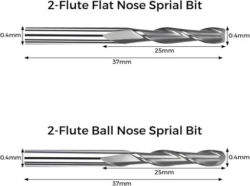 40 قطعة من لقم التوجيه CNC للمطحنة النهائية، لقم نقش CNC بساق 1/8 بوصة، 2 أنف مسطح من الفلوت وطاحونة نهاية من كربيد الأنف الكروي، معطف أزرق نانو ولقم مطحنة نهاية معطف من التيتانيوم in Kuwait