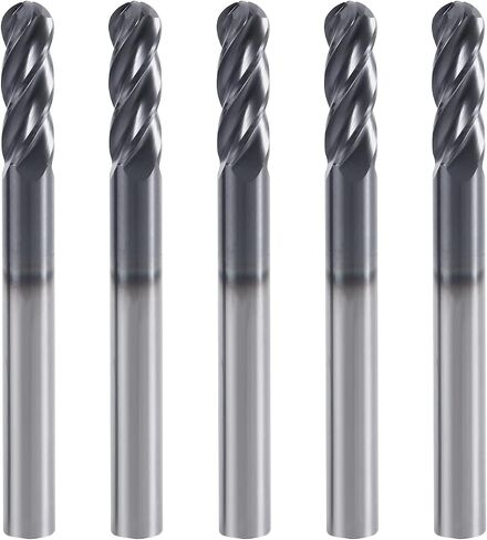 ISB 4Flutes Carbide Ball End Mill - مطحنة نهاية كربيد الحبوب الدقيقة لسبائك الفولاذ / الفولاذ المقسى (5,1/8) in Saudi Arabia