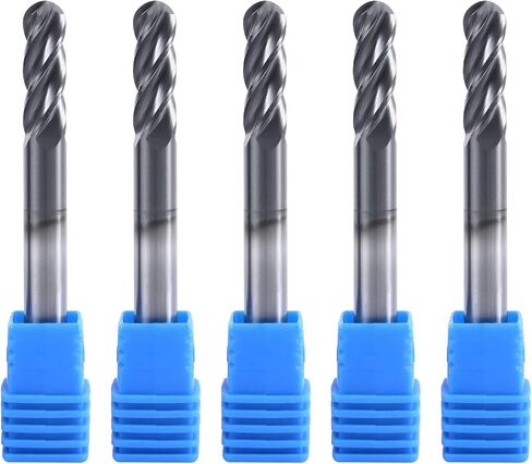 ISB 4Flutes Carbide Ball End Mill - مطحنة نهاية كربيد الحبوب الدقيقة لسبائك الفولاذ / الفولاذ المقسى (5,1/8) in Saudi Arabia