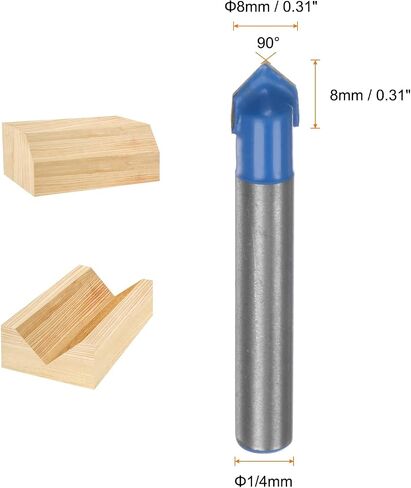 لقم التوجيه 5/16 "ضياء 1/4" عرقوب 90 درجة فولت نوع نهاية مطحنة كربيد لأعمال النجارة والنجارة والنقش أدوات تقطيع الحواف in Saudi Arabia