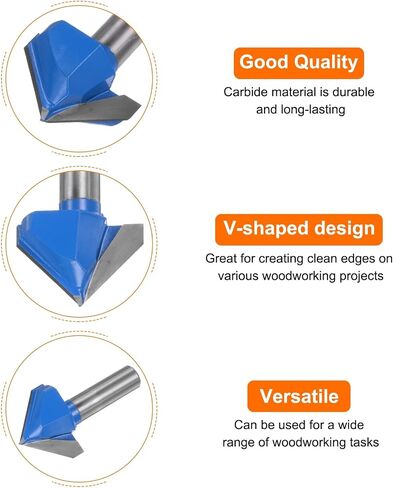 لقم التوجيه 1-1/2 "ضياء 1/2" عرقوب 90 درجة فولت نوع مطحنة نهاية كربيد لأعمال النجارة والنجارة والنقش أدوات تقطيع الحواف in Kuwait