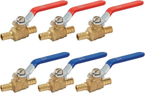 SUNGATOR 2 Pack Pex Valves 1/2 inch, Pex Ball Valve Brass Full Port Quarter Turn Shut Off Valve for Hot and Cold Water, ASTM F1807 For Pex Pipe, CUPC Certified in Saudi Arabia