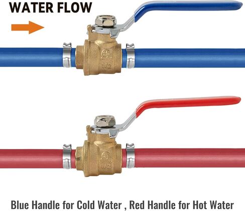 SUNGATOR 2 Pack Pex Valves 1/2 inch, Pex Ball Valve Brass Full Port Quarter Turn Shut Off Valve for Hot and Cold Water, ASTM F1807 For Pex Pipe, CUPC Certified in Saudi Arabia