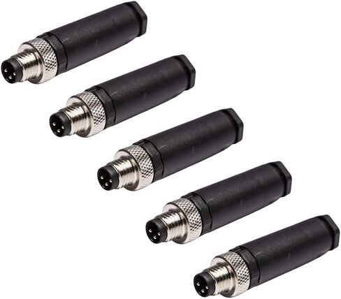 5PCS M8 Field Wireable Connector Straight 3 Pin Male Assemble Type Plug Unshiled in Saudi Arabia