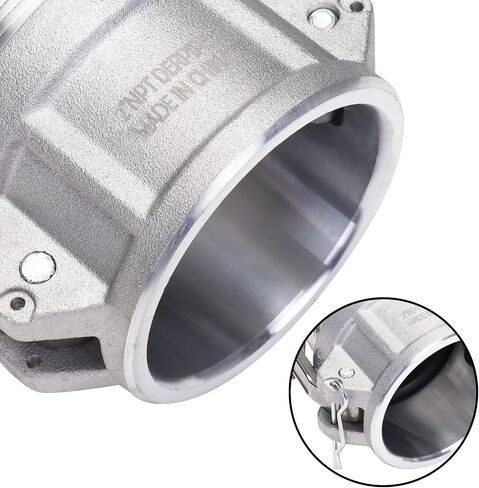 تركيبات Camlock من الألومنيوم - 2 بوصة قفل كامة أنثى × 2 بوصة ذكر NPT نوع B خرطوم أخدود محول فصل سريع (عبوة من 2) in Saudi Arabia