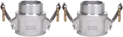 تركيبات Camlock من الألومنيوم - 2 بوصة قفل كامة أنثى × 2 بوصة ذكر NPT نوع B خرطوم أخدود محول فصل سريع (عبوة من 2) in Saudi Arabia
