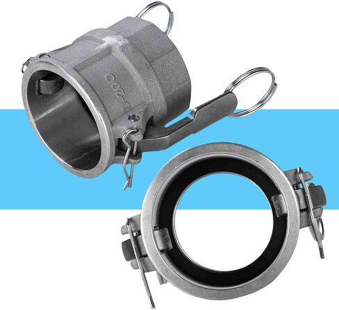 2 قطعة الألومنيوم 2 بوصة Camlock اقتران نوع D أنثى قفل كامة المناسب سريعة كام الأخدود تركيب خرطوم مقرنة (Camlock D200) in Saudi Arabia
