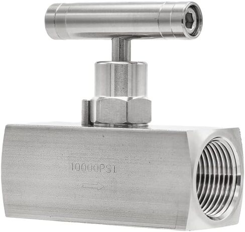 PIC Gauges NV-SS-1/2-HS-180-FXF 316 SS Straight Needle Valve w/ Hydraulic Service Seat, 1/2" Female NPT x 1/2" Female NPT, 10000 psi Pressure in Saudi Arabia