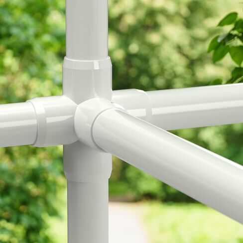 FORMUFIT 1" 5-Way Cross Furniture Grade PVC Fitting in White, Made in USA, UV-Resistant, Impact-Proof, 1.315" Actual Socket Diameter (Pack of 4) - F0015WC-WH-4 in Saudi Arabia