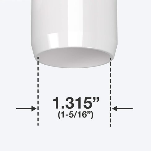 FORMUFIT 1" 5-Way Cross Furniture Grade PVC Fitting in White, Made in USA, UV-Resistant, Impact-Proof, 1.315" Actual Socket Diameter (Pack of 4) - F0015WC-WH-4 in Saudi Arabia