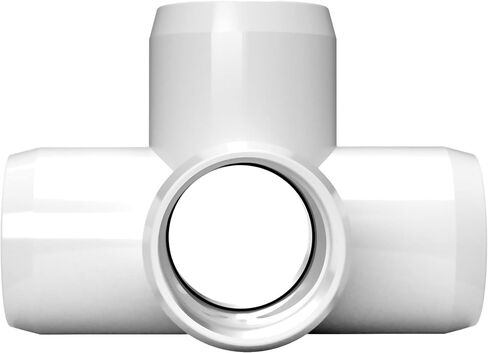 FORMUFIT 1" 5-Way Cross Furniture Grade PVC Fitting in White, Made in USA, UV-Resistant, Impact-Proof, 1.315" Actual Socket Diameter (Pack of 4) - F0015WC-WH-4 in Saudi Arabia