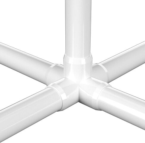 FORMUFIT مقاس 1-1/4 بوصة 5 اتجاهات من مادة PVC الملائمة للأثاث باللون الأبيض، صنع في الولايات المتحدة الأمريكية، مقاوم للأشعة فوق البنفسجية، مقاوم للصدمات، قطر المقبس الفعلي 1.660 بوصة (4 عبوات) - F1145WC-WH-4 in Kuwait