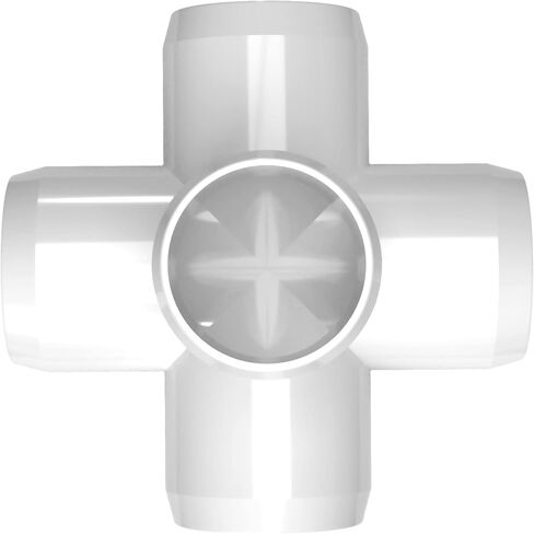FORMUFIT مقاس 1-1/4 بوصة 5 اتجاهات من مادة PVC الملائمة للأثاث باللون الأبيض، صنع في الولايات المتحدة الأمريكية، مقاوم للأشعة فوق البنفسجية، مقاوم للصدمات، قطر المقبس الفعلي 1.660 بوصة (4 عبوات) - F1145WC-WH-4 in Kuwait