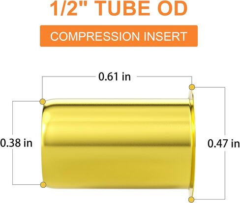 GASHER 100 قطعة تركيب ضغط نحاسي، أنبوب إدخال ضغط نحاسي يدعم 1/2 بوصة أنبوب OD in Kuwait